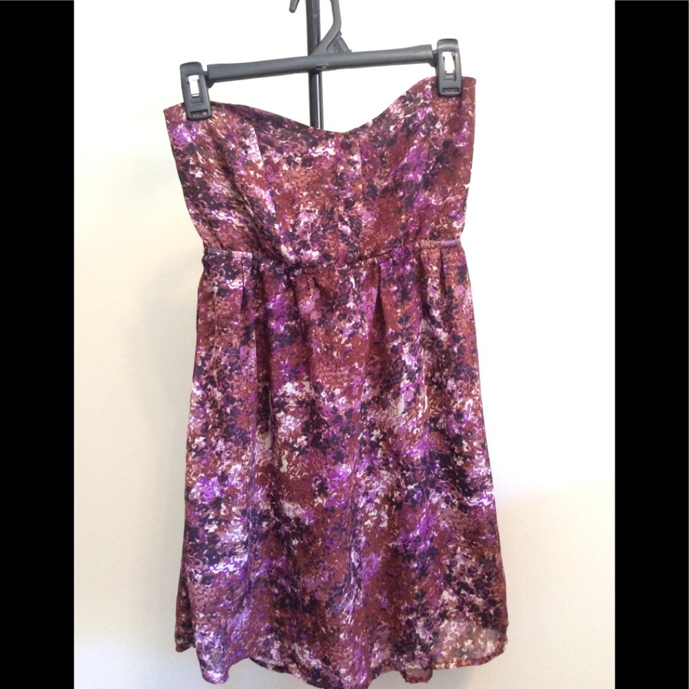 Purple Strapless Dress